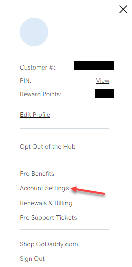 GoDaddy settings
